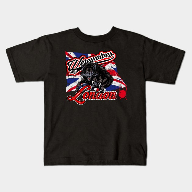 Werewolves of London distressed Kids T-Shirt by woodsman